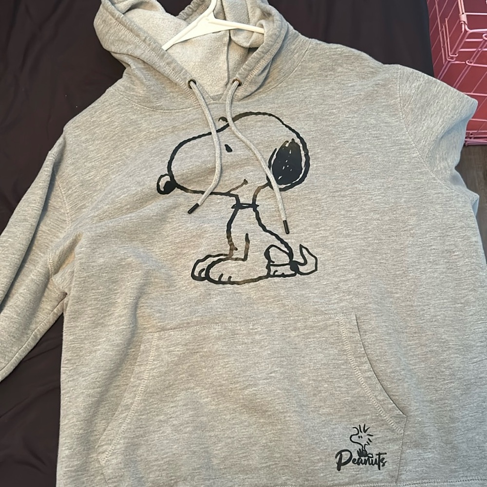 Snoopy character graphic gray Hoodie